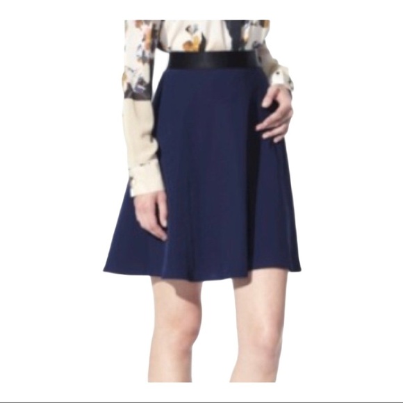 𝅺3.1 Phillip LimTarget Silky Swing Skirt Navy Blue - Picture 1 of 3